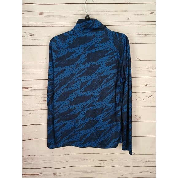 Tags Mens Adidas Blue & Black Long Sleeve Golf Shirt Top Size M Polyester - Picture 2 of 4